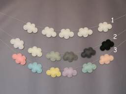 Custom Felt Cloud Garland Nursery Decor Wall Decor Bunting Baby Shower Gift Baby Boy Nursery Girl - thumbnail 1