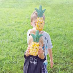 Organic Cotton Pineapple Baby Rattle, Hand Embroidered Sensory Toy - thumbnail 3