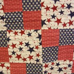 "Americana Star Throw Quilt Red, White, & Blue Lap Quilt - 50"" X 60" - thumbnail 2