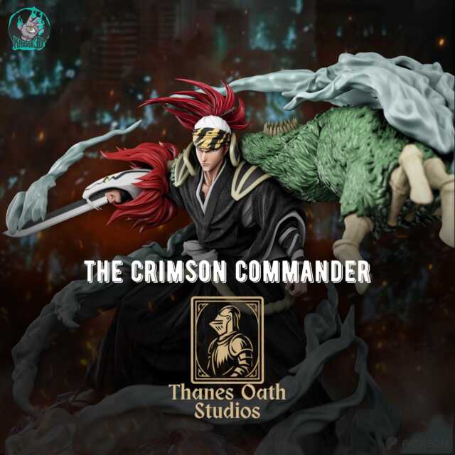 The Crimson Commander - Supernatural Fantasy Dark Sh??nen Warfare Anime Renji Abarai Resin Figure 16K - image 1