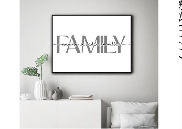 Personalised Family Print, Name Gift, Birthday Decor, Christmas Gift Print - image 1
