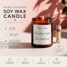New Home Candle Gift, Housewarming Beginnings Candle, Moving House Personalised Or Label Only Option - thumbnail 3