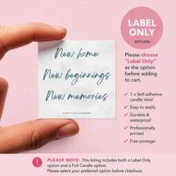 New Home Candle Gift, Housewarming Beginnings Candle, Moving House Personalised Or Label Only Option - thumbnail 2