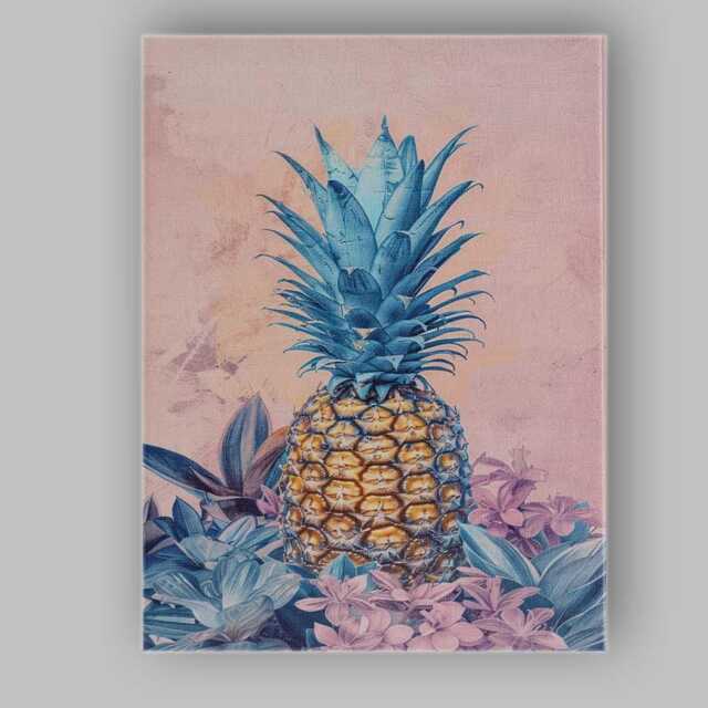 Pastel Tropical Pineapple Botanical Still Life Canvas Wall Art Print Decor Picture Ready To Hang - image 1