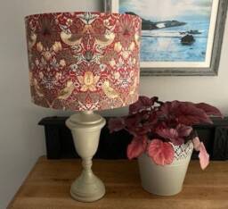 William Morris Strawberry Thief Red Luxury Lampshade. Bespoke. Handmade Table Or Pendant Shades in 20cm, 30cm 40cm