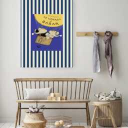 Set Of Two Blue Babar Prints, Wall Art, Print Set, Nursery Kids Art Boy's Decor - thumbnail 2