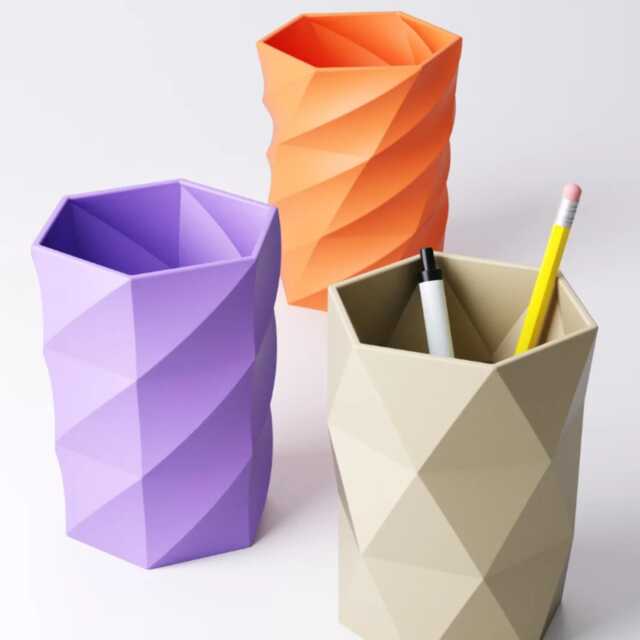 Geometric Pen Pot - Makeup Brush Holder & Desk Tidy - image 1