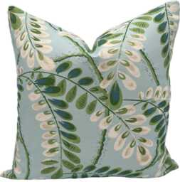 Thibaut Augusta Turquoise Double Sided Cushion Cover Pillow Cover - thumbnail 1