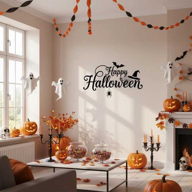 Happy Halloween Sticker Wall Art Decor Happy Gift For Decoration Signs - image 1