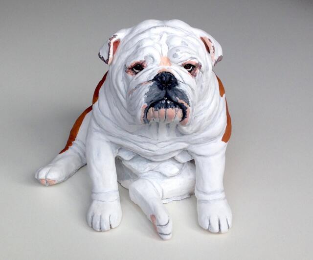 Pet Portrait Custom, Memorial, English Bulldog Statue, Art, Dog Portrait, Gifts For Lovers, Clay Sculpture - image 1