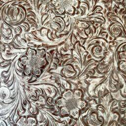Embossed Leather Bar Stool/Counter Stools Ivory Chocolate Leather - Custom Made Various Seat Heights Fp - thumbnail 4