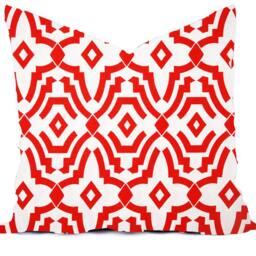 Coral & Red Pillow Cover - Modern Geometric, Nautical Throw Outdoor - thumbnail 3