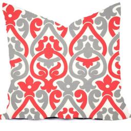 Coral & Red Pillow Cover - Modern Geometric, Nautical Throw Outdoor - thumbnail 4