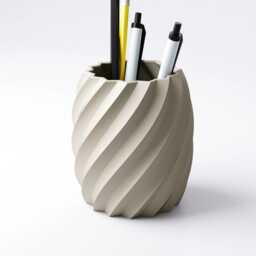 Pen Holder - Spiral Textured Desk Pot Custom Colours - thumbnail 4