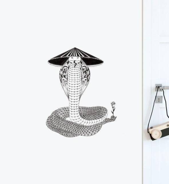 Mysterious Snake Wall Sticker Decal - Illustration Stickers, Animals Decals, Home Decor, Art, Illustrations