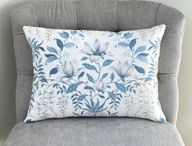 Laura Ashley Parterre Seaspray Blue Cushion, Handmade With The Original Cotton/Linen - image 1