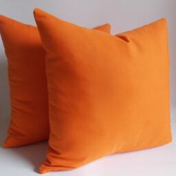 Set Of 2 Orange Cotton Canvas Throw Pillow Covers - thumbnail 3