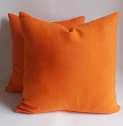Set Of 2 Orange Cotton Canvas Throw Pillow Covers - thumbnail 1
