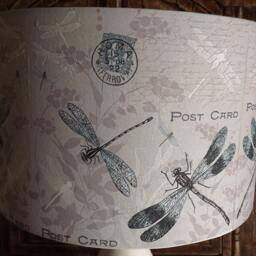 Dragonfly Lamp Shade Vintage Postcard Design, Shabby Chic Lightshade - thumbnail 3