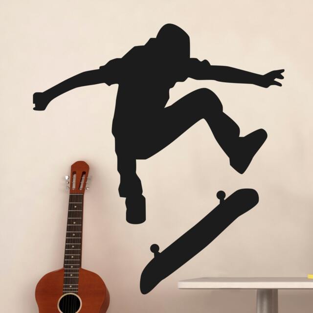 Skateboarder Silhouette Sports - Wall Decal Custom Vinyl Art Stickers - image 1