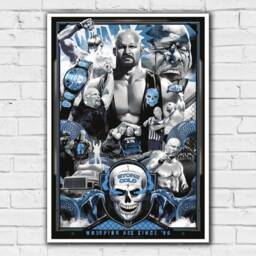 Wwe Print - Stone Cold Steve Austin Collage Poster Wrestling Wall Art - thumbnail 2