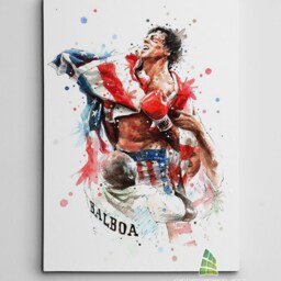 Rocky Balboa Watercolour Canvas Art Wall Print Picture Sports Boxing Framed Home Decor -E302 - thumbnail 2