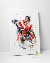 Rocky Balboa Watercolour Canvas Art Wall Print Picture Sports Boxing Framed Home Decor -E302 - thumbnail 1