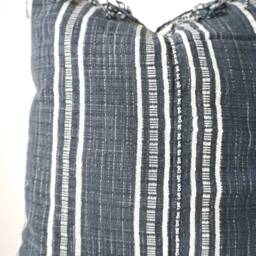 Black Neutral Tribal Hemp Hand Woven Natural Dye Color Lumbar Pillow Cover - thumbnail 2