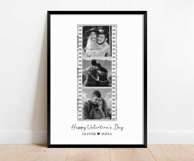 Personalised Valentines Polaroid Photo Print Gift. Wall Art, Couple Frame, Gift For Him Or Her - image 1