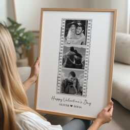 Personalised Valentines Polaroid Photo Print Gift. Wall Art, Couple Frame, Gift For Him Or Her - thumbnail 3