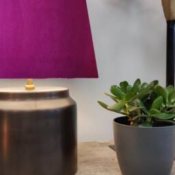 Plum Purple Extra Tall Cone Lampshade in Velvet - thumbnail 2