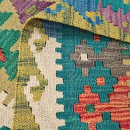 Kilim Rug Classic, Handmade Artisan Afghan Turkish Persian Qashqai Navajo Bohemian Natural Wool Flatweave Multicolour 191x154 cm - thumbnail 3