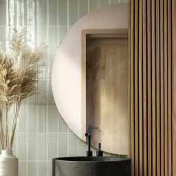 Tall Frameless Mirror, Half Round Elegant Luxury Decorative Mirror Minimalist Bathroom Aesthetic