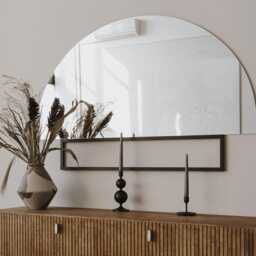 Tall Frameless Mirror, Half Round Elegant Luxury Decorative Mirror Minimalist Bathroom Aesthetic - thumbnail 3