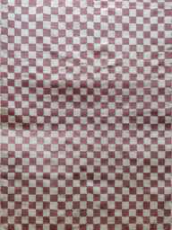 Handwoven Wool Jute Checkerboard Rug - Red & Natural Flatweave Kilim Modern Chequered Area Carpet - thumbnail 1