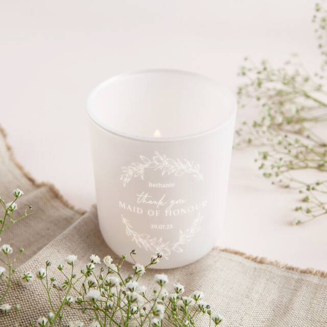 Maid Of Honour Keepsake Gift Personalised Tea Light Holder With Candles - Gifts - image 1