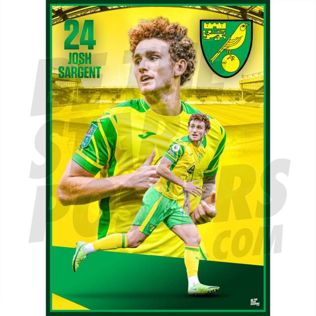 Norwich City Fc Sargent 21/22 Action Poster - Officially Licensed Product A4/A3 + Framed Option - image 1