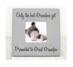 Only The Best Grandpas Get Promoted To Great Grandpa Frame Dad Personalized Picture New Baby Gift Grandparent - thumbnail 1