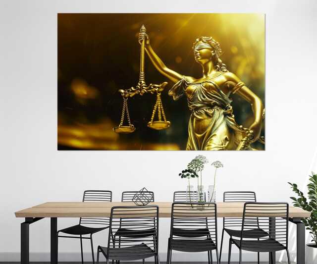 Lady Justice Canvas Print, Gift For Lawyer Office Decor, Judge Wall Art, Attorney Gift, Femida Canvas, Law Framed & Ready To Hang - image 1