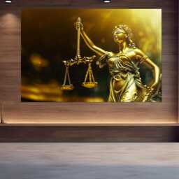 Lady Justice Canvas Print, Gift For Lawyer Office Decor, Judge Wall Art, Attorney Gift, Femida Canvas, Law Framed & Ready To Hang - thumbnail 3