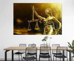 Lady Justice Canvas Print, Gift For Lawyer Office Decor, Judge Wall Art, Attorney Gift, Femida Canvas, Law Framed & Ready To Hang - thumbnail 1