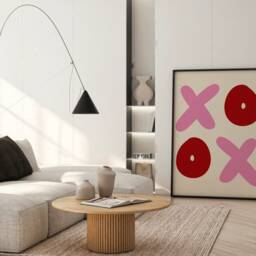 xoxo Poster, Unframed Art, Sign, Gallery Wall Pink Red, Retro, Cool, Funky, 2 Piece Positive, Typography, Bold, Bright Art - thumbnail 3