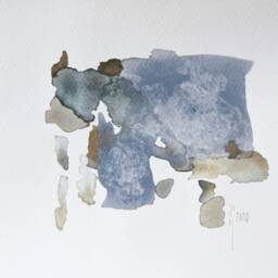 Abstract Watercolor Painting, Framed Modern Minimalist Wall Art - thumbnail 2