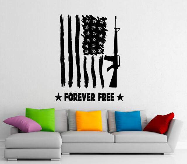 American Flag Wall Decal Vinyl Stickers Usa Home Interior Design Art Murals Bedroom Decor - 1A01F - image 1