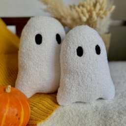 Boucle Plush Ghost Pillow - Christmas Decor & Toy - Halloween Party Pillows Gift Cute Doll - thumbnail 2