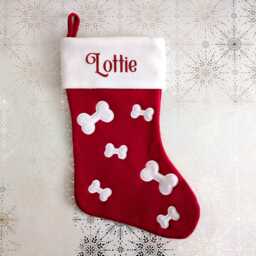 Personalised Pet Christmas Stocking Dog Stockings With Name, Cat Gift, Bone Or Paw - thumbnail 4