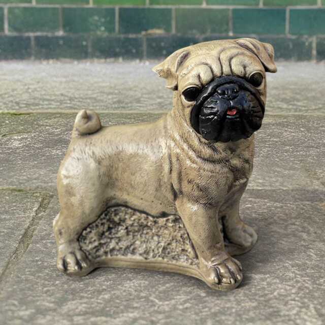 Concrete French Bulldog Sculpture Stone Dog Statue Cement Decor Pet Ornament Figurine Memorial - image 1