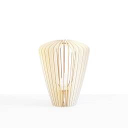 "Scandinavian Wood & Cardboard Table Lamp With Minimalist, Eco-Friendly, Cocoon Design, Recycled Materials, Kido ""Biloba" - thumbnail 3