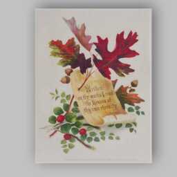 Victorian Autumn Oak Leaves Botanical Scroll Artwork Canvas Wall Art Print Decor Picture Ready To Hang