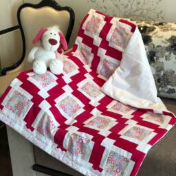 Raspberries Dessert/Baby Girl Gift/Personalised Gift/Patchwork Quilt/Birthday Presents/Baby Blankets/Handmade - thumbnail 2